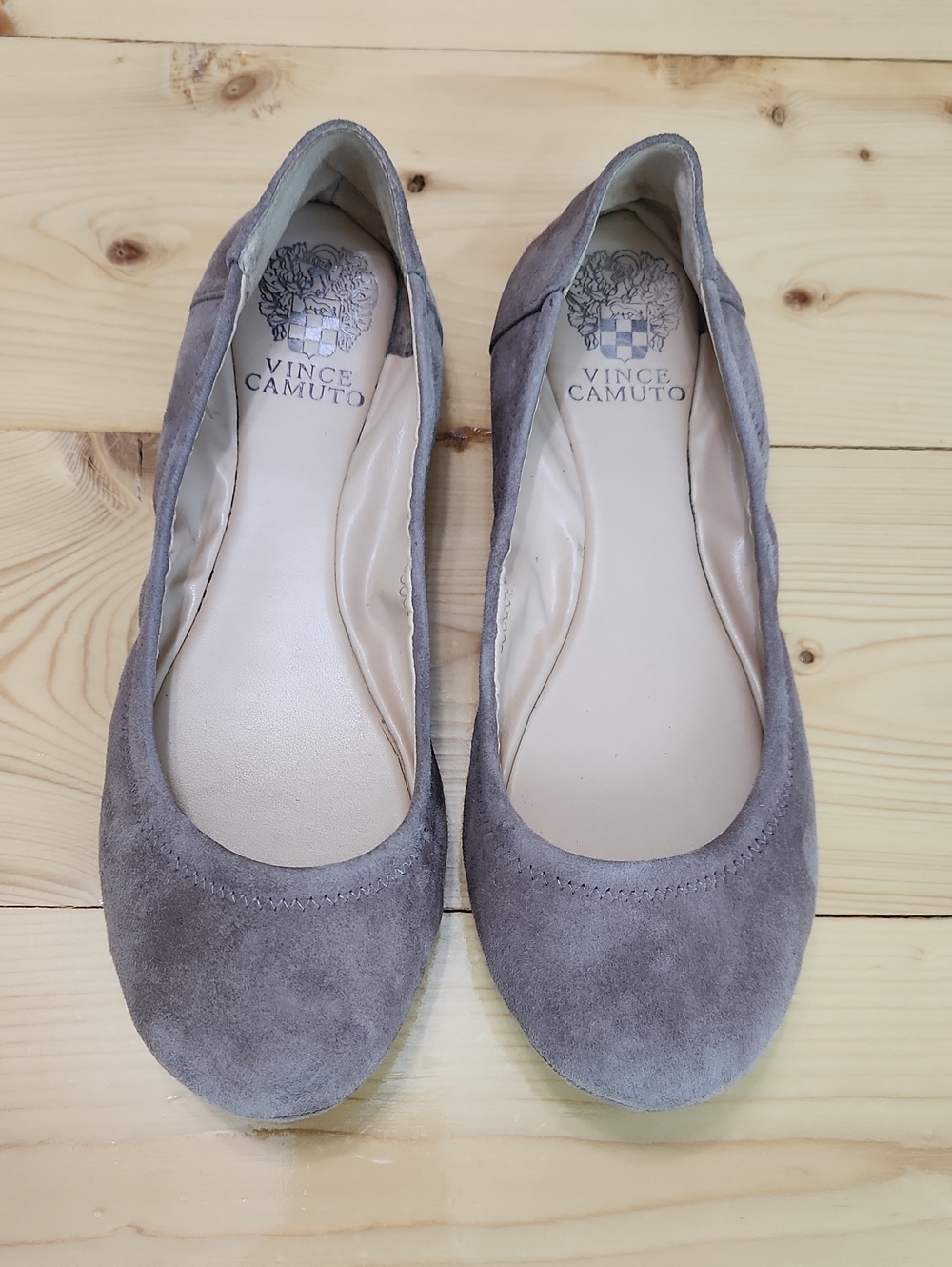 Vince Camuto Ellen Suede Ballet Flats 7.5 Tan Taupe Size 7.5